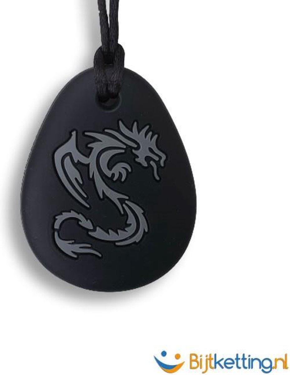 Bijtketting kauwketting | Dragon Draak Kauwsieraad | Grijs